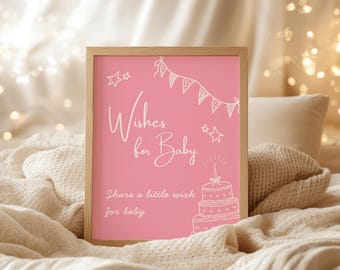 Wishes for Baby Set Baby Shower Activity Well Wishes for Baby Template Digital Download