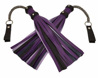 Handmade Leather Flogger Whip – 30 Inch Sensual Play Swivel