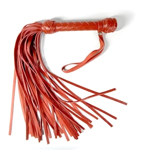 Leather Flogger 30 Tail Whip Impact Play - Handmade