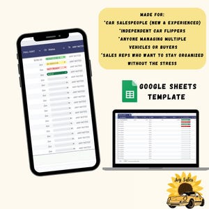 Car Sales Inventory Google Sheets Template | Car Flippers, Salespeople, Vehicle Management