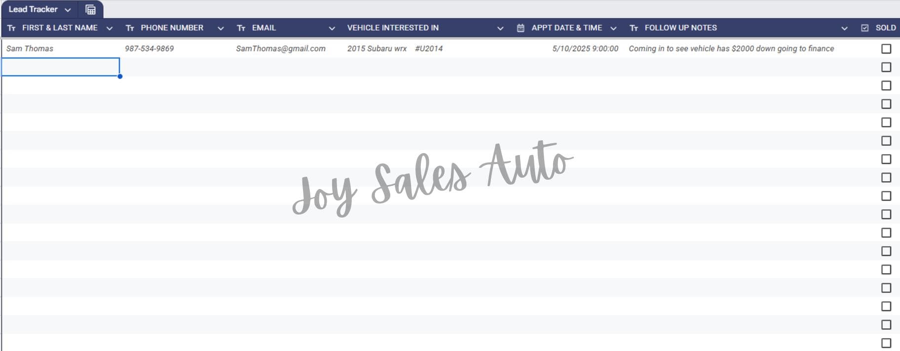Car Sales Inventory Google Sheets Template | Car Flippers, Salespeople ...