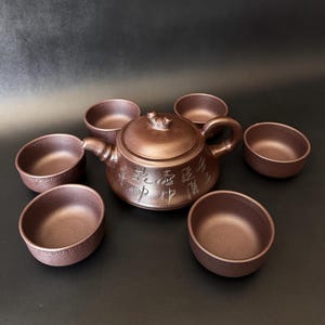 Teaset with cups Purple clay tea set Teapot Zhuduan Hu Purple Clay Kung Fu Tea pot 280 ml Yixing Zisha teapot with cups
