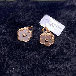 Van Cleef & Arpels 18k Gold Charm Stud Earrings