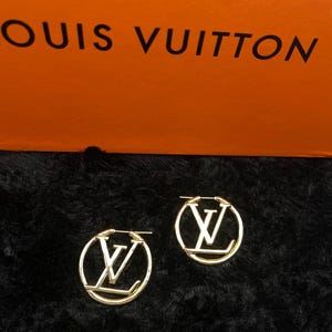 Louis Vuitton Gold LV Hoop Earrings