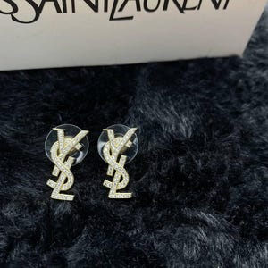 Yves Saint Laurent Gold YSL Stud Earrings