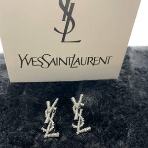 Yves Saint Laurent Silver YSL Earrings