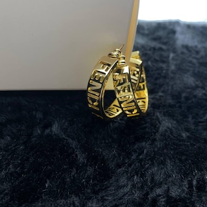 Fendi Gold Central Monogram Hoop Earrings