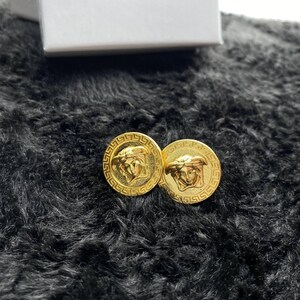 Versace Gold Medusa Queen Stud Earrings