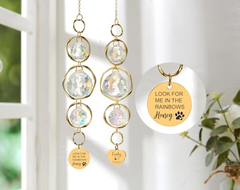 Personalized Pet Memorial Gift, Dog Cat Loss Suncatcher, Custom Name Sun Catcher, Sympathy Gift for Pet Owner, Keepsake Decor