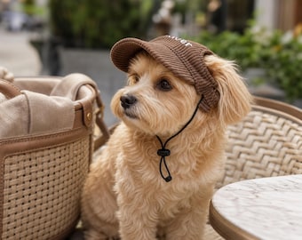Personalized Dog Sun Hat, Custom Pet Baseball Cap with Ear Holes, Embroidered Dog Hat, Puppy Summer Accessory