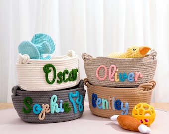 Custom Pet Storage Basket, Personalized Dog Toy Bin, Cat Toy Organizer, Puppy Gift