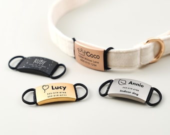 Placa de identificación silenciosa personalizada, flexible, de silicona, deslizable, con nombre grabado, para perros y gatos, ideal como regalo.