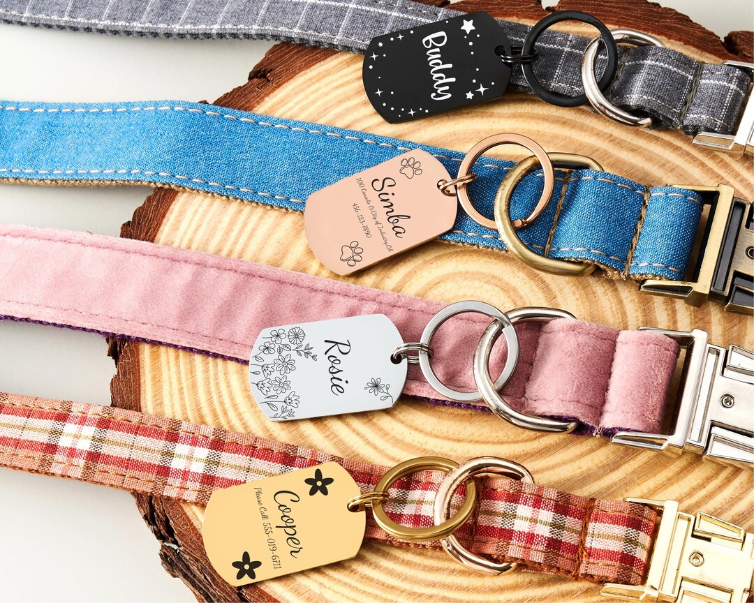 Image result for Custom Pet Name Tag, Engraved Dog Collar Tag, Personalized Stainless ...