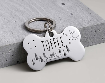 Personalized Dog Tag with Name,Custom Bone Pet ID Tag,Durable Silver Stainless Steel for Puppies or Dogs,Cute, Functional,Perfect for Collar