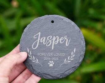 Engraved Pet Remembrance Garden Stone, Personalized Dog & Cat Memorial Marker with Stake, Sympathy Gift for Pet Loss