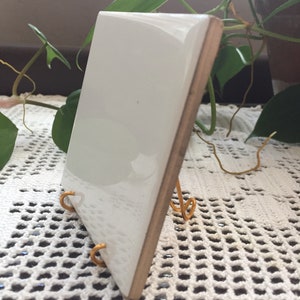 30 pk Gold Medium 4x4 TILE mini holders  stand easel tiles 4x4 1/4&quot; thick wedding table number