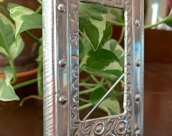 Circles Squares Swirls Rocker Decora Single Silver Switch Plate Toogle Switchplate Light Switch cover