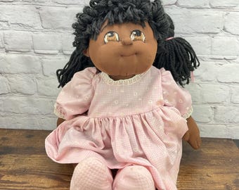 Soft Sculpture Vintage Black Homemade Cabbage Patch Doll