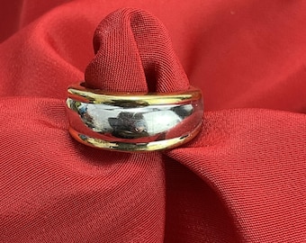Milor Vintage .925 Sterling Silver & Gold Tone Ring Size 5.75