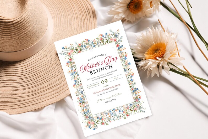 Mothers Day Elegant Invitation Card - Etsy UK