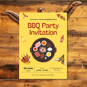 BBQ birthday invitation, Editable Bbq Invitation, Bbq Party Text Invite, Cook Out Birthday Party Invitae, Chill and Grill Birthday Invite
