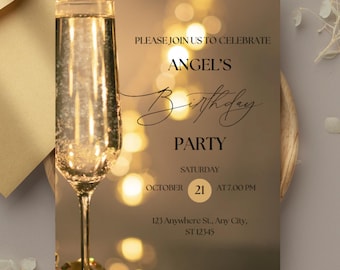 30th birthday invitation, 30th birthday invitation for her, Digital 30th Birthday Invitation, 30th Party Invite, Thirty Birthday Invitation