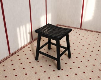 Armless Leather Lounge Chair Modern Low Seating Minimal Relax Chair Contemporary Home Furniture.