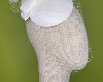 Pearl Birdcage Veil, Bridal Birdcage Veil Headband, Vintage Wedding Veil, Bridal Fascinator Hat, Bridal Hair Accessory
