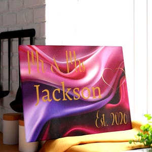 personalized wedding gift for couple custom Mr and Mrs glass cutting board anniversary kitchen decor with name and est date