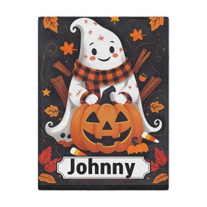 Fall Gift for Kids, Couples, or Spooky Season Cuddles Personalized Halloween Ghost Blanket