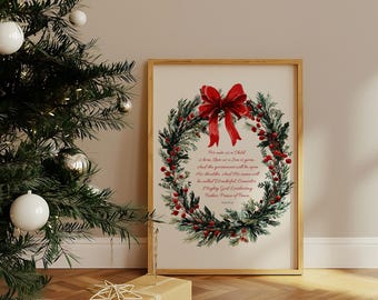 Isaiah 9:6 Christmas Bible Verse Print Modern Christian Wall Art Holiday Posters Christmas Scripture Printable Wall Art Nativity Printable