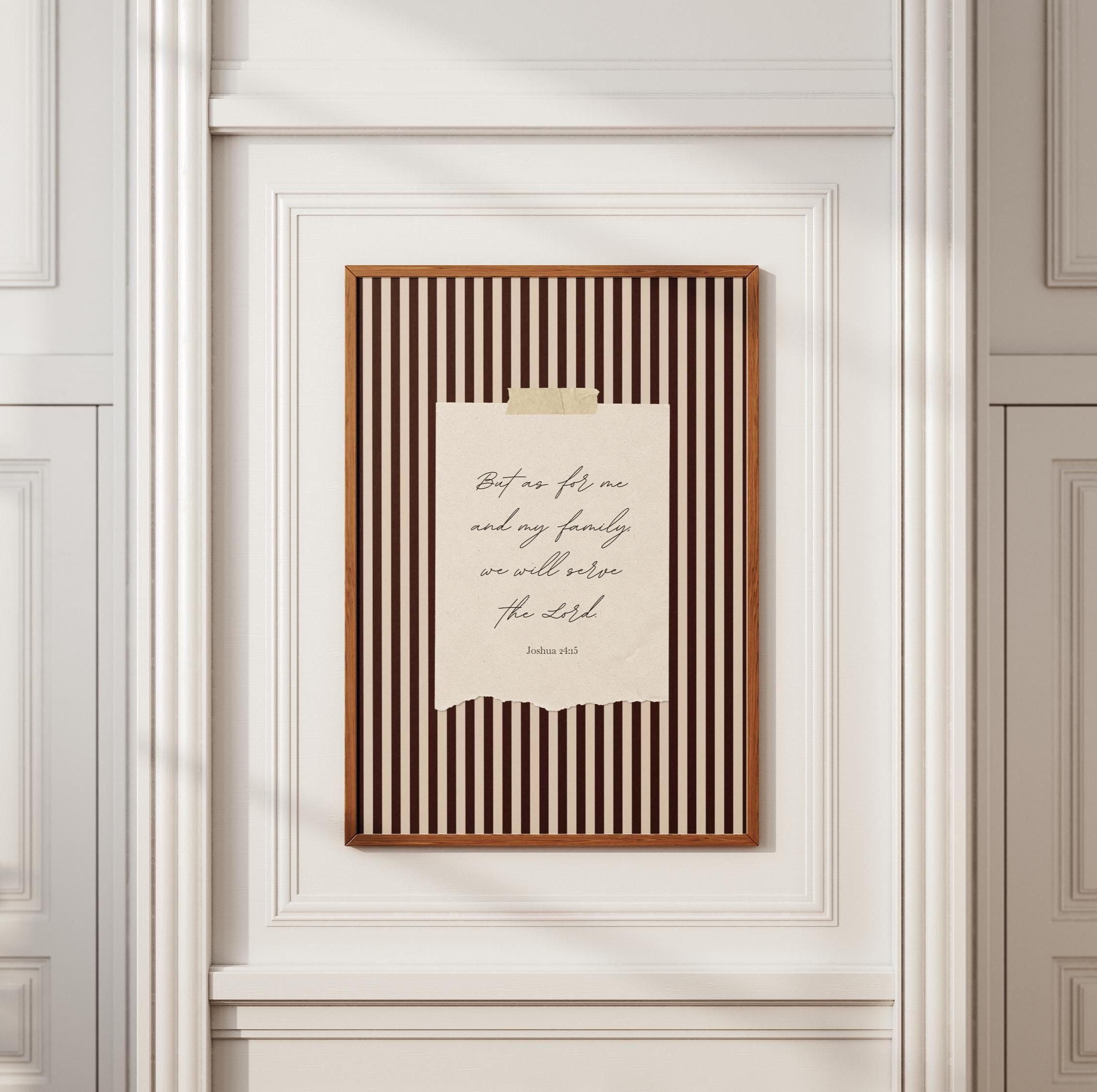 PHYSICAL PRINT as for Me and My Family We Will Serve the Lord, Striped ...
