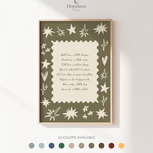 Hold Him a Little Longer Poem Print | CUSTOM PHYSICAL PRINT | Vintage Nursery Wall Art for Boys Room