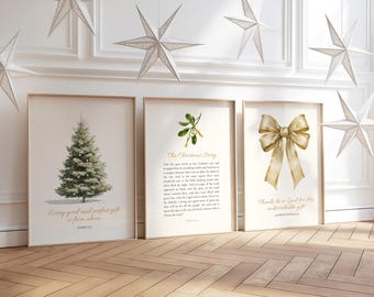 Christian Christmas Wall Art Set Bible Verse Holiday Posters Holiday Wall Art Nativity Printable The Christmas Story Modern Christian Art