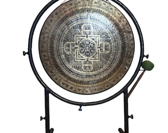 70cm 7-Metal Mandala Tibetan Gong with Stand | Sound Healing