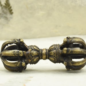 Vajra Dorje, bronze tibétain | Outil artisanal de méditation rituel bouddhiste himalayen