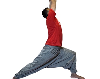 Pantalones tipo harem unisex / Ropa cómoda estilo boho transpirable, pantalones de yoga (100% algodón)