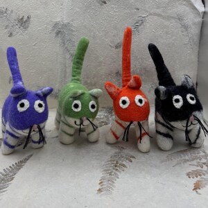 Handmade  Felt Cat Figure - Nepal Wool Craft - Choose Color