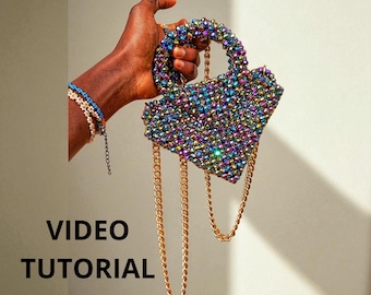 Crystal Beaded Bag Video Tutorial, DIY Purse (Instant Download)