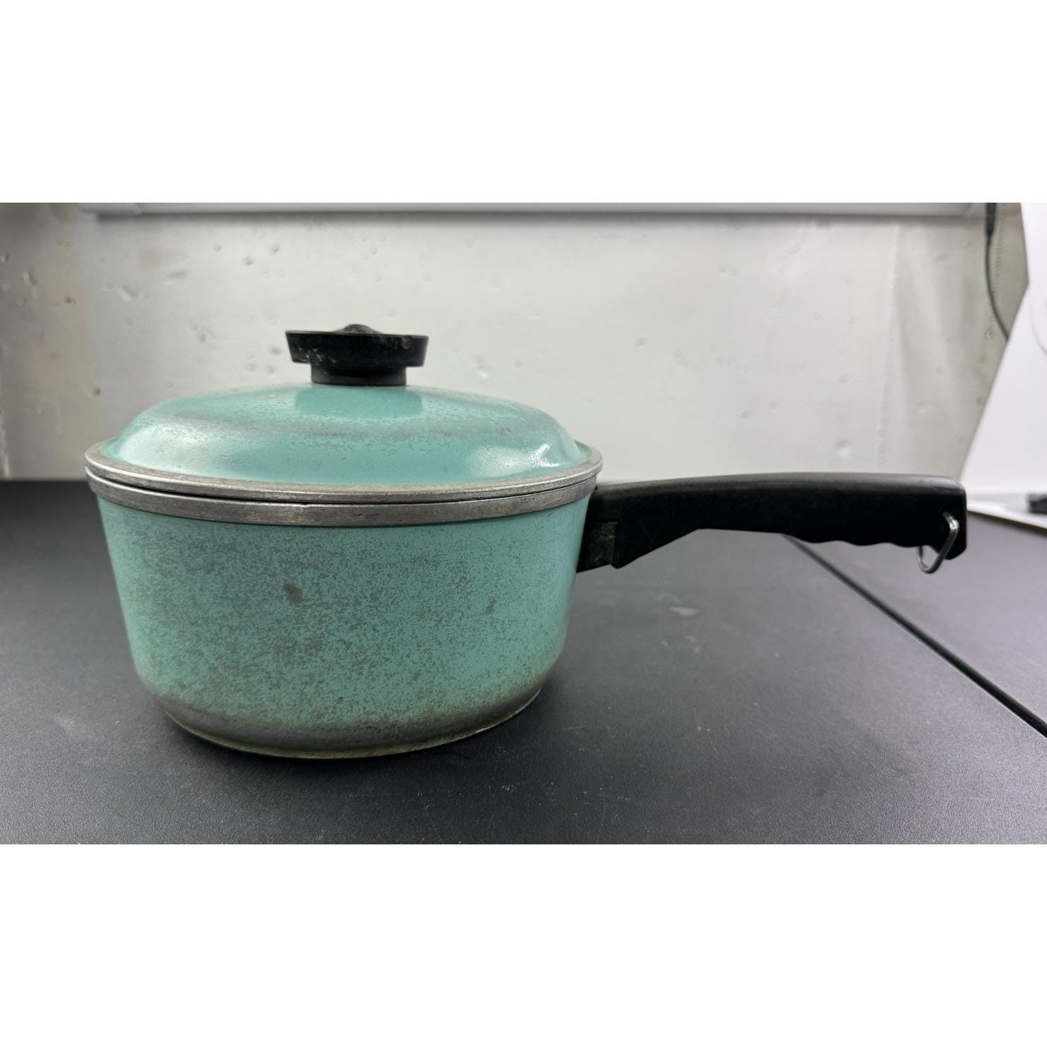 Vintage Club Aluminum Cookware 1 Qt Sauce Pan Pot w/ Lid Turquoise Aqua Blue