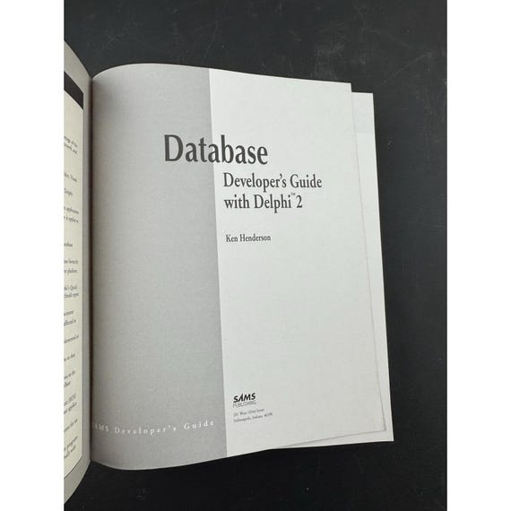 Database Developers Guide With Borland Delphi 2 1996 - Etsy Norway