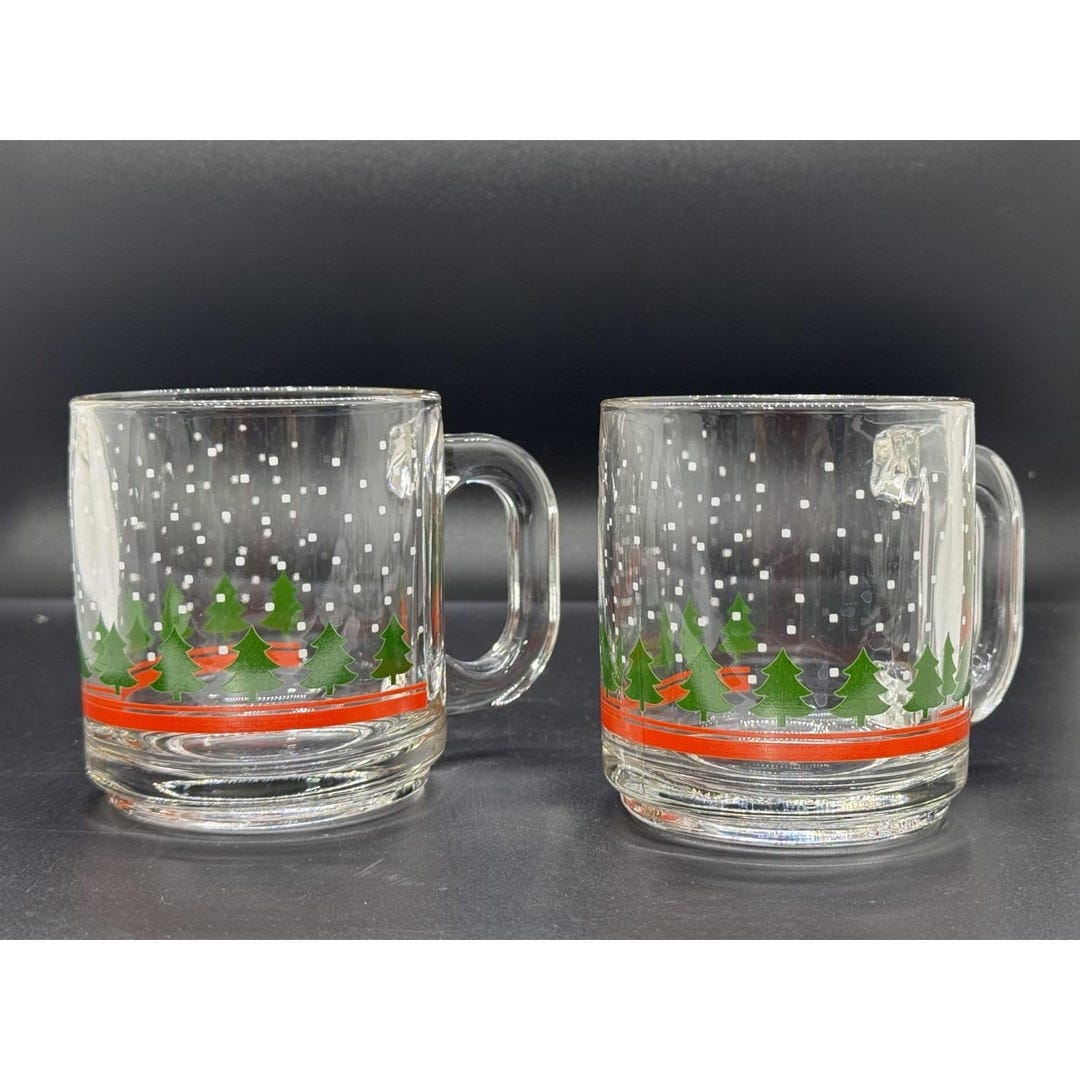 Vintage Glass Coffee Mugs