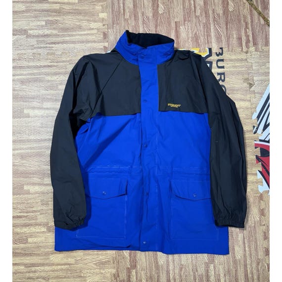 STOCK+STEIN® Wear Rain Jacket ドイツ製 Stearns Rain Jacket Blue Black Colorblock Outdoor Coat Men's L - Etsy