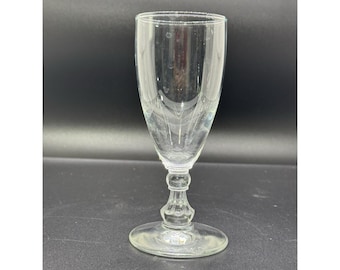 Vintage Stemmed Juice  Cordial Glasses set of 2  cut glass stem