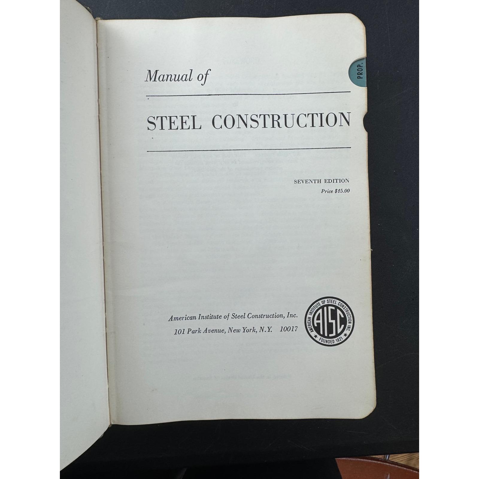 Manual of Steel Construction Seventh Edition AISC Engineering