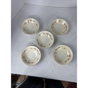 Homer Laughlin Georgian Eggshell Countess Rose Dessert Berry Bowls Set Of 5