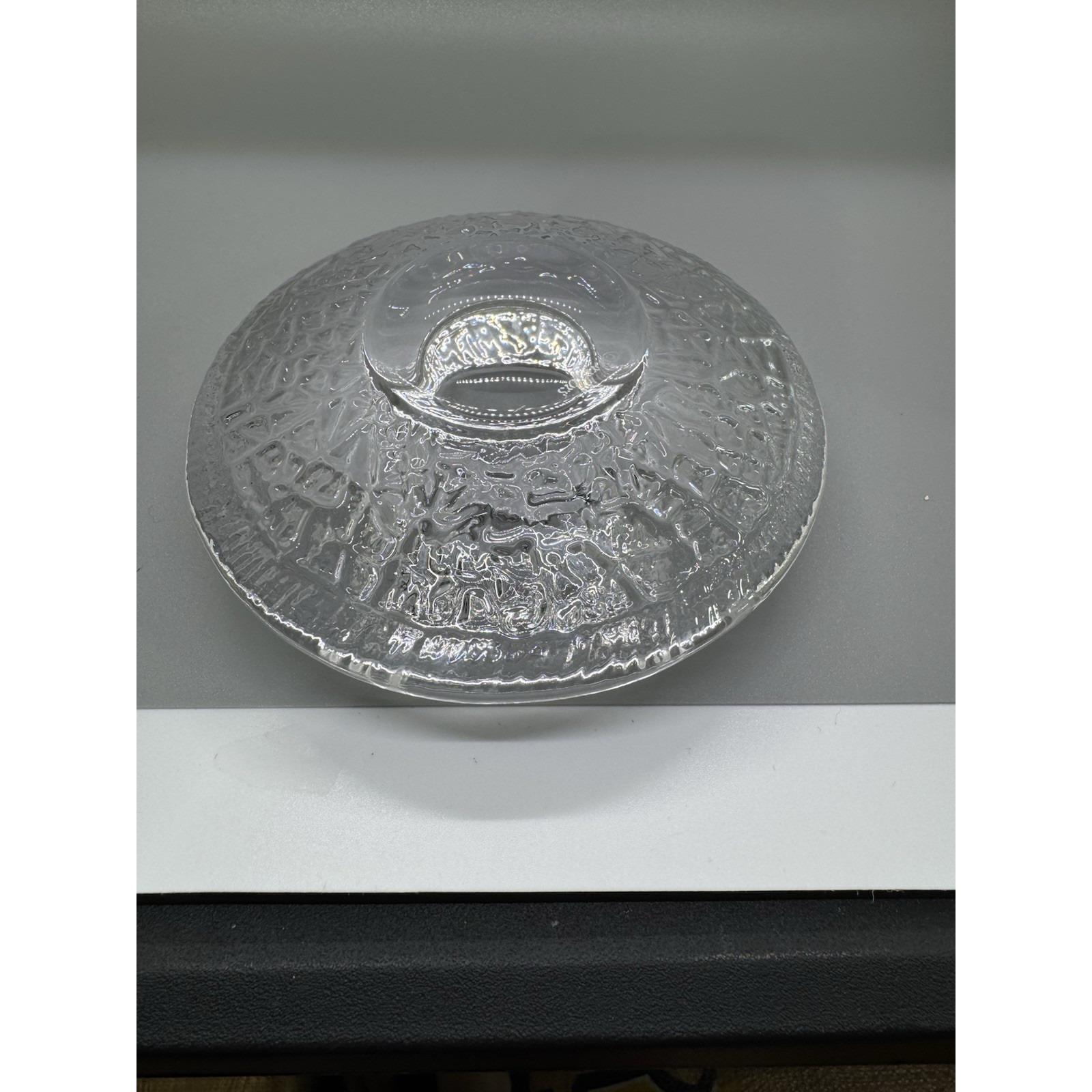 Vintage Orrefors Crystal Lars Hellston Design Discus Votive Candle