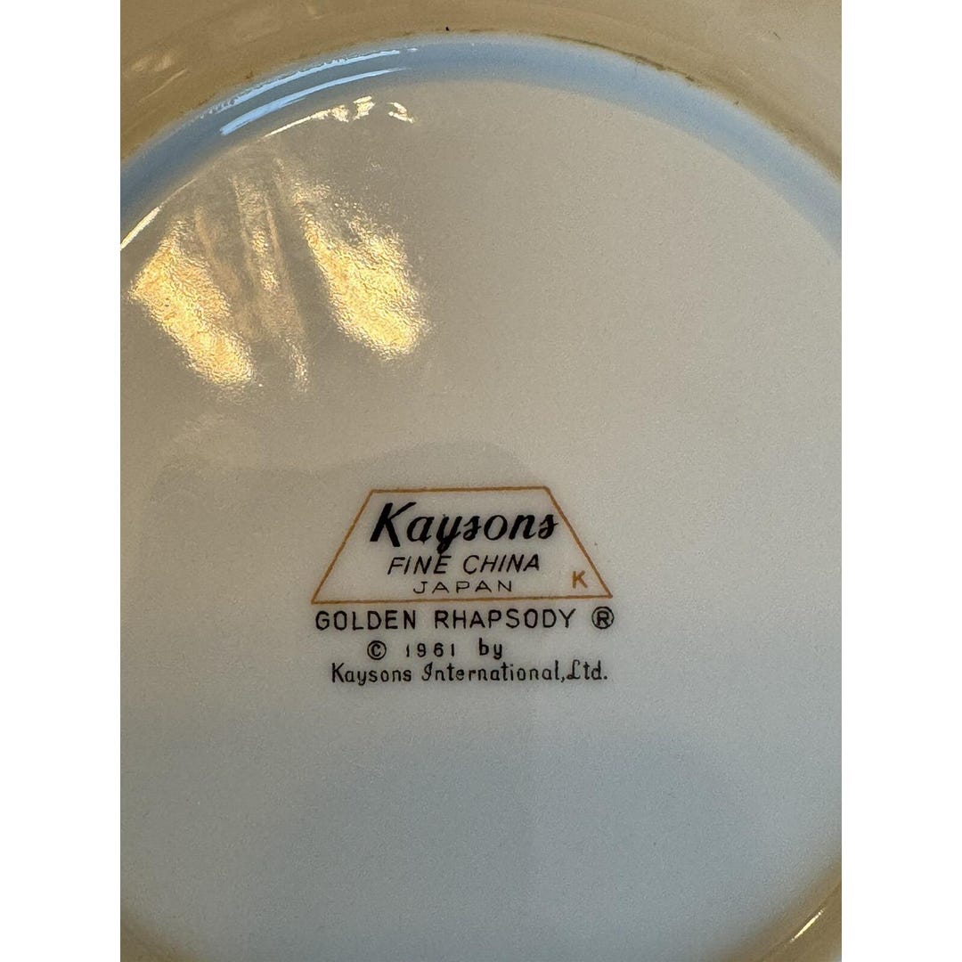 One Kaysons 1961 Fine China Golden Rhapsody Dessert Plate Gold Trim - Etsy
