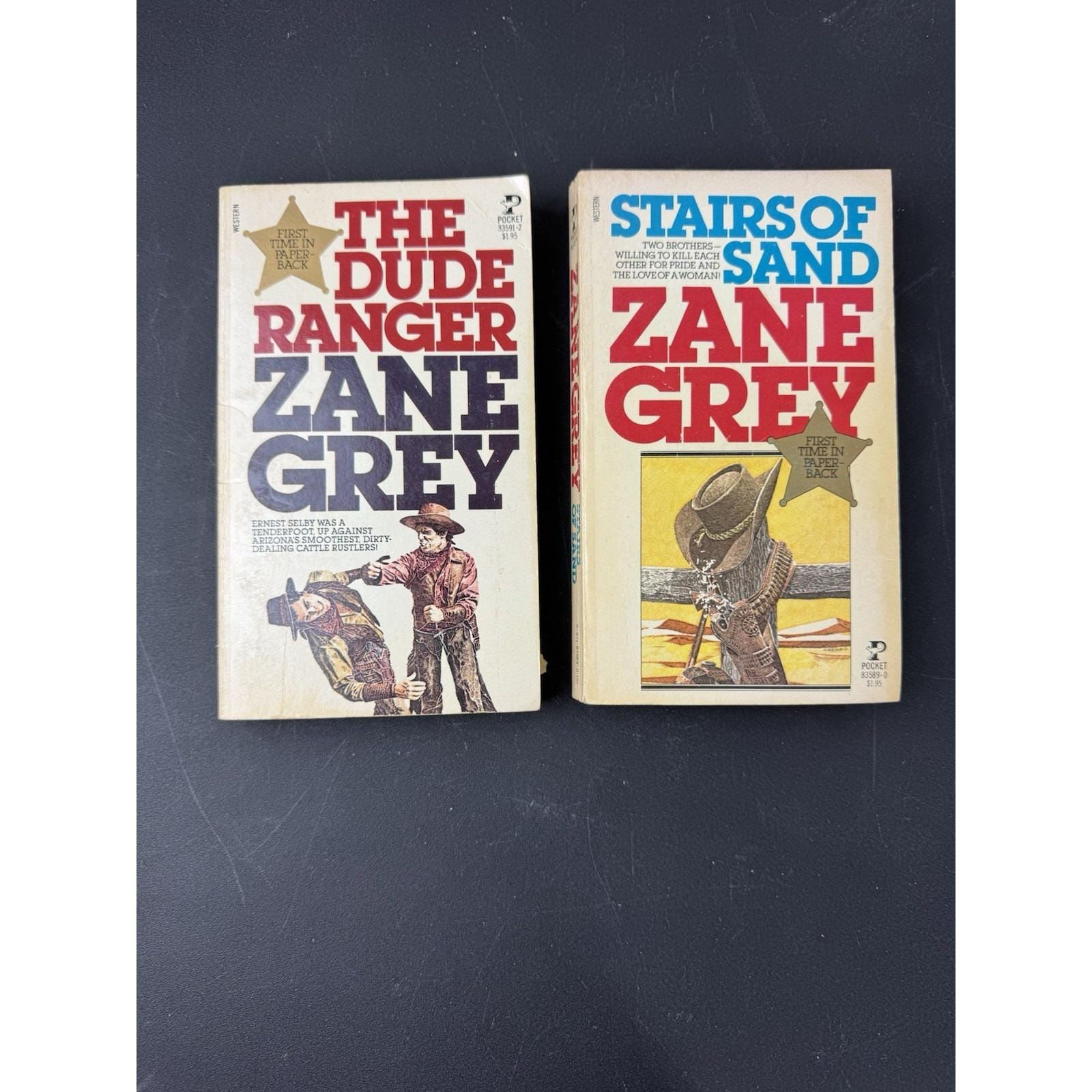 Two Zane Grey Vintage Paperbacks Dude Ranger and Stairs of Sand - Etsy
