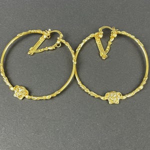 Versace Gold Hoop Medusa Drop Earrings